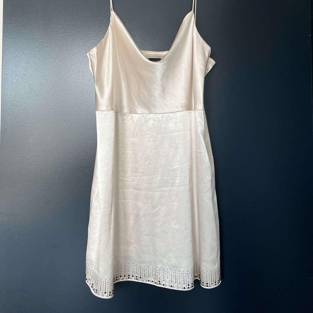 Topshop Satin Minidress with gemstone detailing